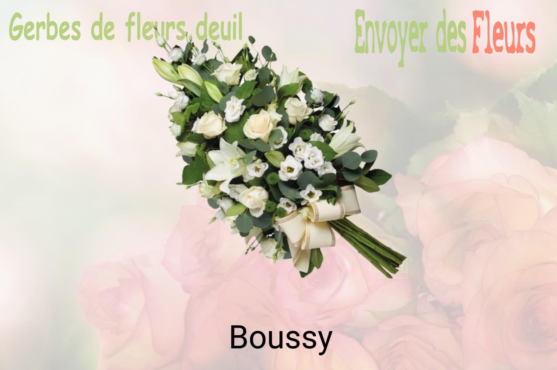 Gerbe de fleurs de deuil livrée à Boussy